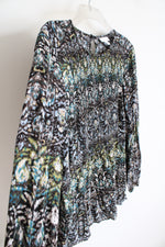 J.Jill Brown Black Blue Green Patterned Long Sleeved Blouse | L