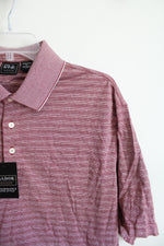 NEW Jos. A. Bank Red Striped Polo Shirt | L