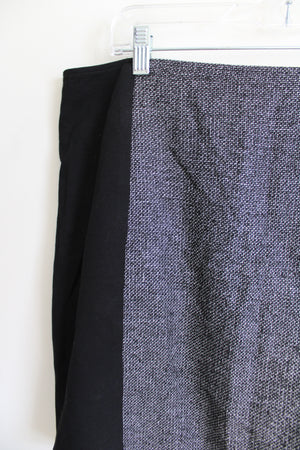 DKNYC Black Woven Panel Front Skirt | L