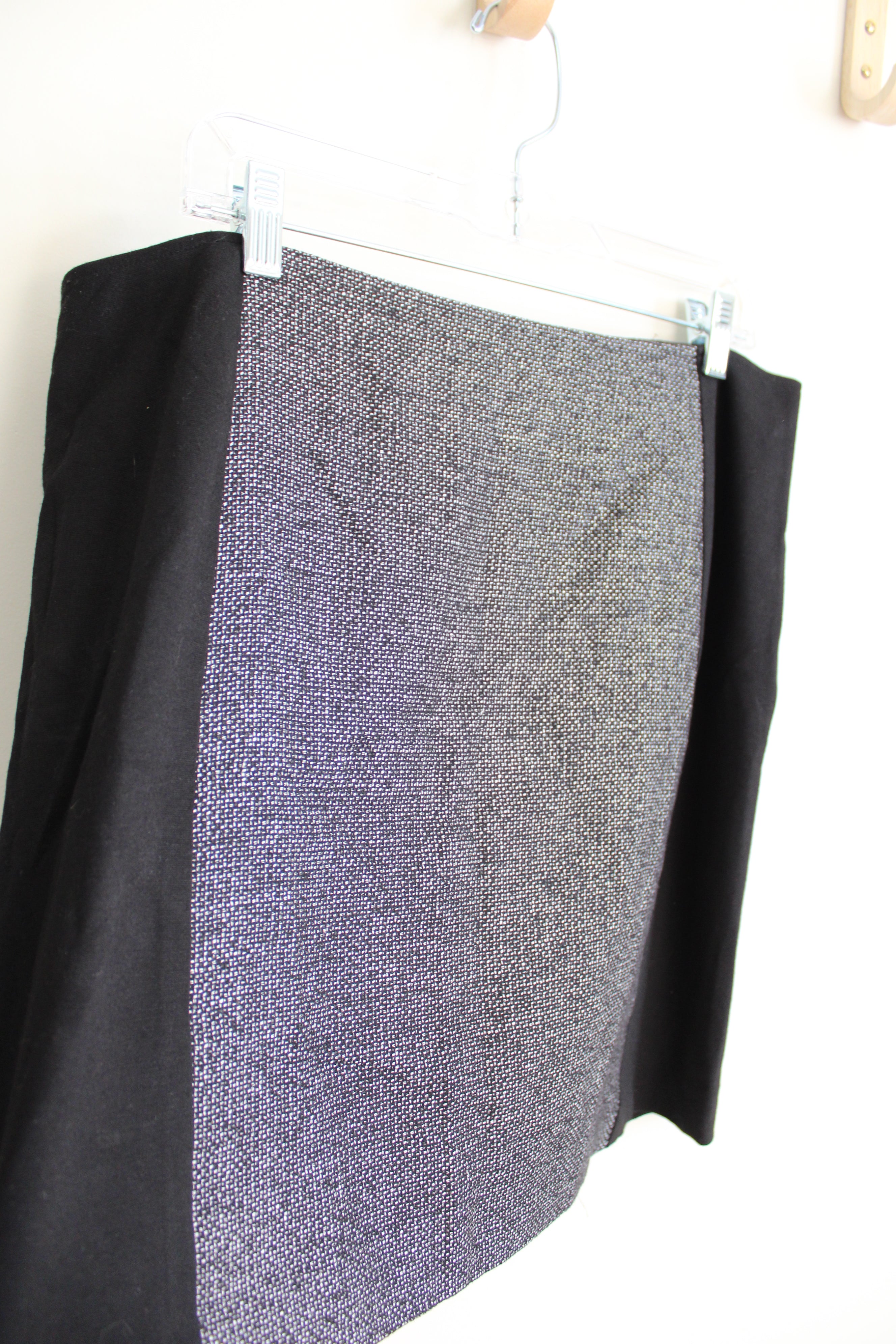 DKNYC Black Woven Panel Front Skirt | L