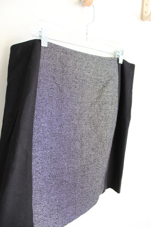 DKNYC Black Woven Panel Front Skirt | L