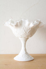 White Milk Glass With Spanish Lace Pattern