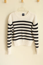 Gap Black & White Striped Cotton Sweater | M