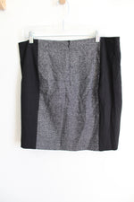 DKNYC Black Woven Panel Front Skirt | L