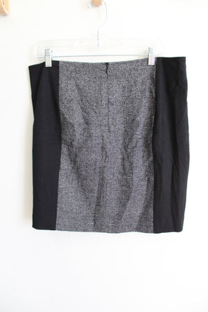 DKNYC Black Woven Panel Front Skirt | L