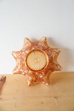 Vintage Imperial Marigold Carnival Glass Ruffled Edge Bowl