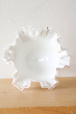 White Milk Glass With Spanish Lace Pattern
