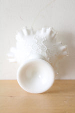 White Milk Glass With Spanish Lace Pattern