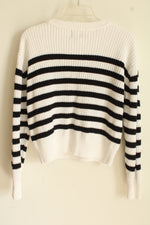 Gap Black & White Striped Cotton Sweater | M