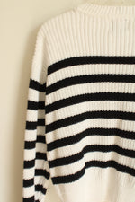 Gap Black & White Striped Cotton Sweater | M