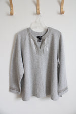 Mercer & Madison Gray Angora Rabbit Hair Wool Blend Sweater | 3X