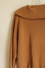 Vera Wang Camel Brown Quarter Zip Sweater | XL