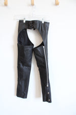 Bikers Dream Apparel Black Leather Biker Motorcycle Chaps | M
