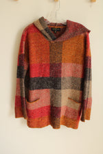 NEW Joseph A. Savannah Plaid Hooded Sweater | M