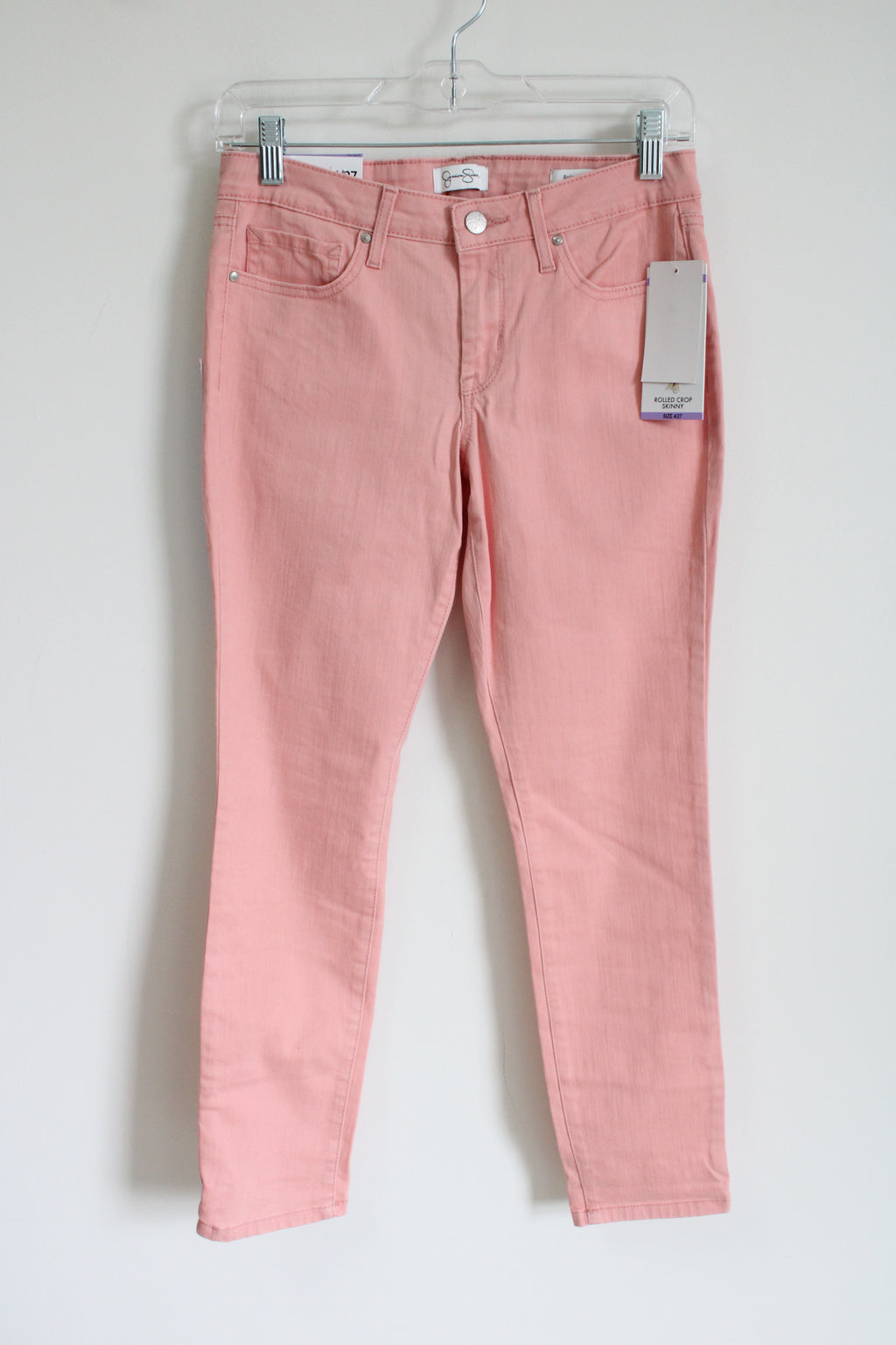 NEW Jessica Simpson Rolled Crop Skinny Pink Jeans | 4