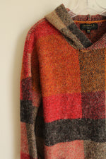 NEW Joseph A. Savannah Plaid Hooded Sweater | M