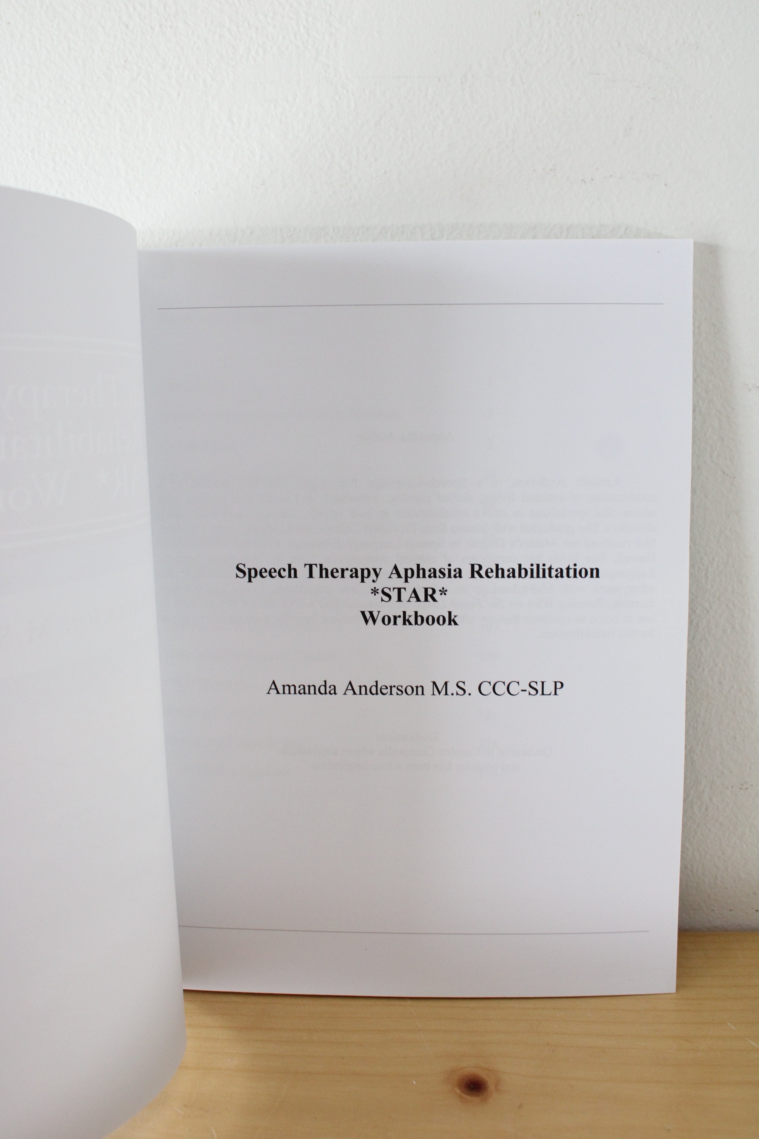 Speech Therapy Aphasia Rehabilitation STAR Workbook
