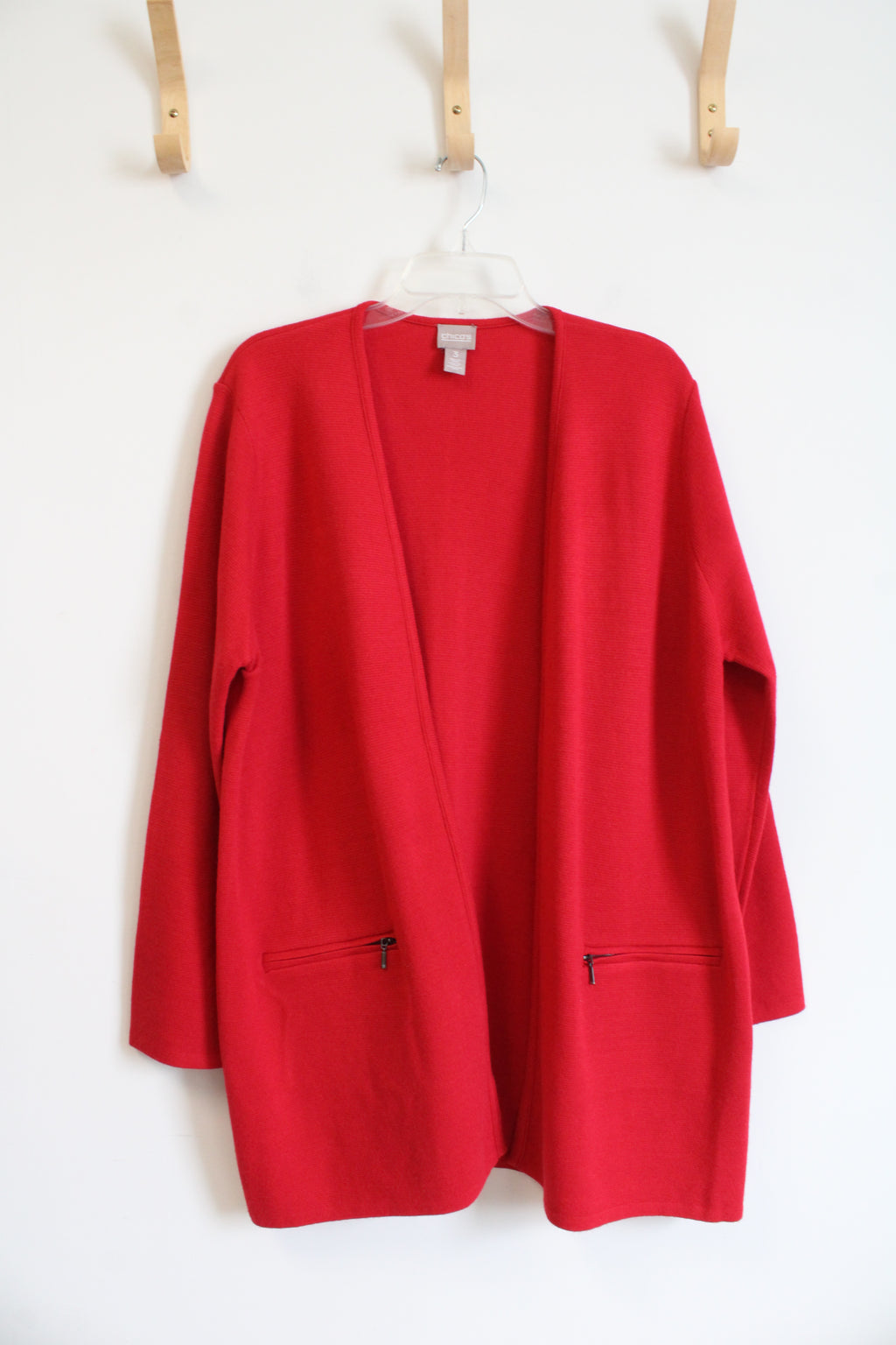 Chico's Red Knit Cardigan | 3 (XL)