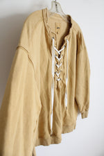 Aerie Mustard Gold Lace Up Sweatshirt | S