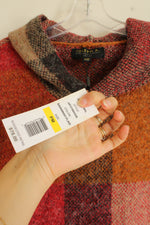 NEW Joseph A. Savannah Plaid Hooded Sweater | M