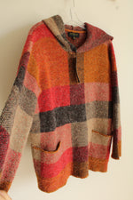 NEW Joseph A. Savannah Plaid Hooded Sweater | M
