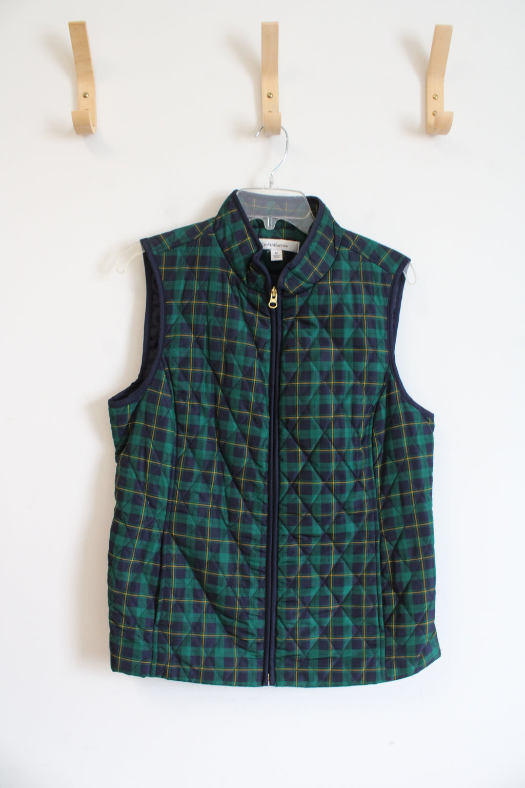 Croft & Barrow Green Blue & Yellow Plaid Vest | M