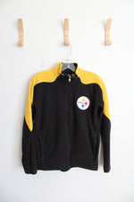 NFL Pittsburgh Steelers Black & Yellow Fleece Quarter Zip Sweatshirt | Youth M (10/12)