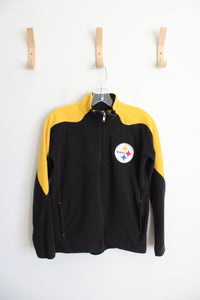NFL Pittsburgh Steelers Black & Yellow Fleece Quarter Zip Sweatshirt | Youth M (10/12)