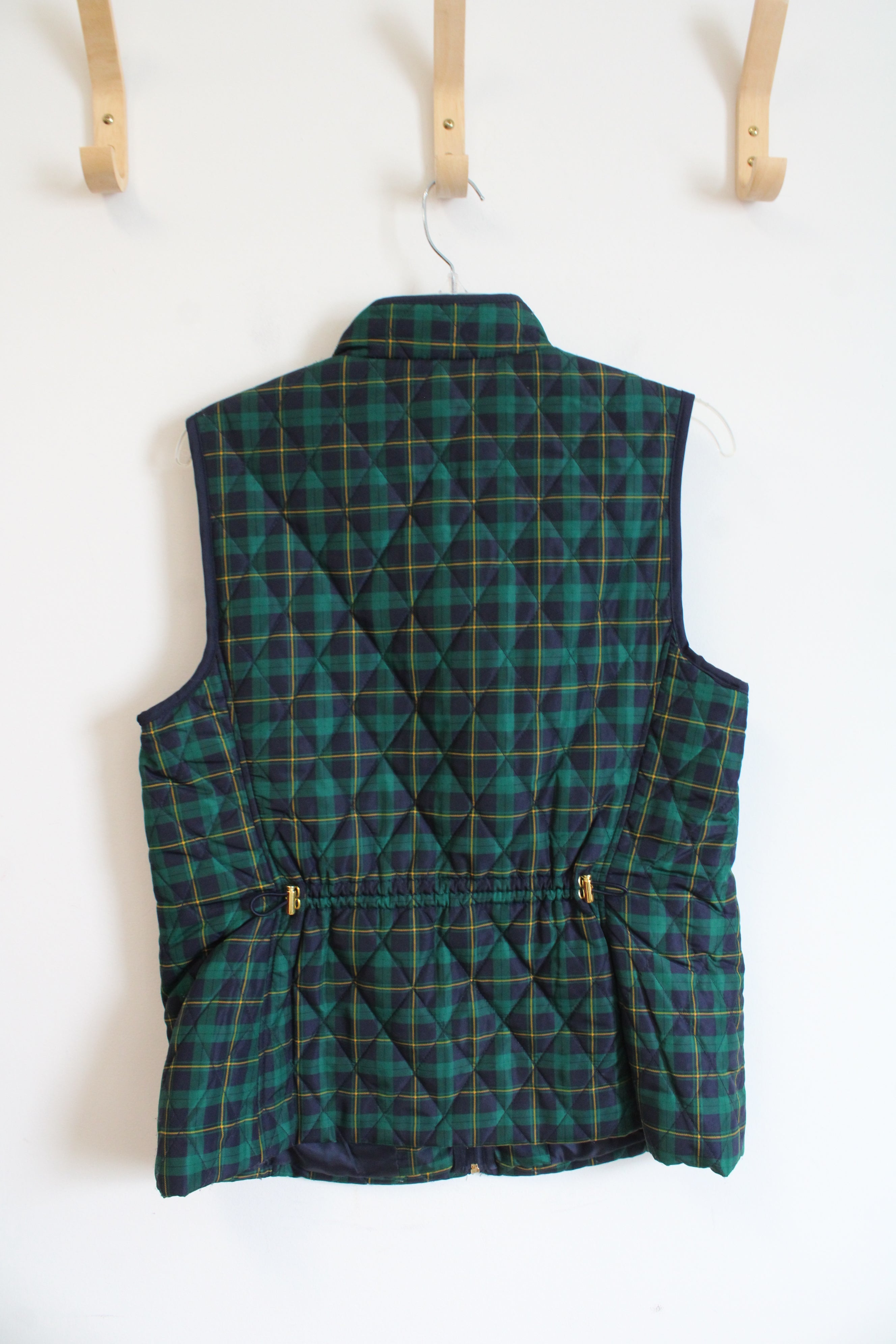Croft & Barrow Green Blue & Yellow Plaid Vest | M