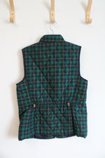Croft & Barrow Green Blue & Yellow Plaid Vest | M