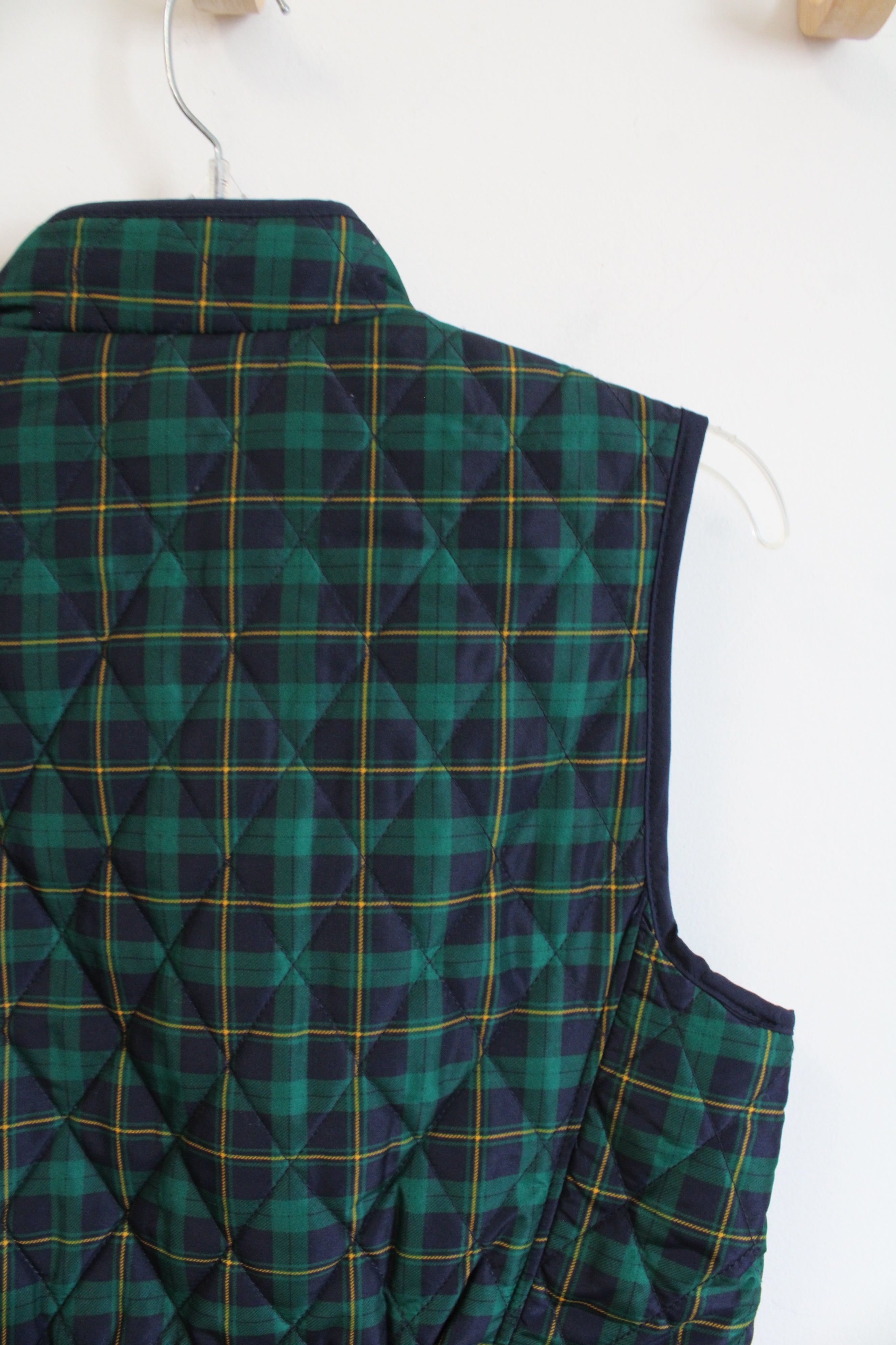 Croft & Barrow Green Blue & Yellow Plaid Vest | M