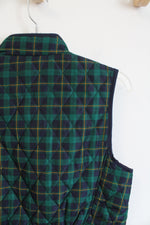Croft & Barrow Green Blue & Yellow Plaid Vest | M