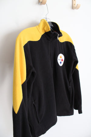 NFL Pittsburgh Steelers Black & Yellow Fleece Quarter Zip Sweatshirt | Youth M (10/12)