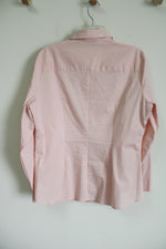 7th Avenue New York & Co. Pink Lace Front Shirt | L
