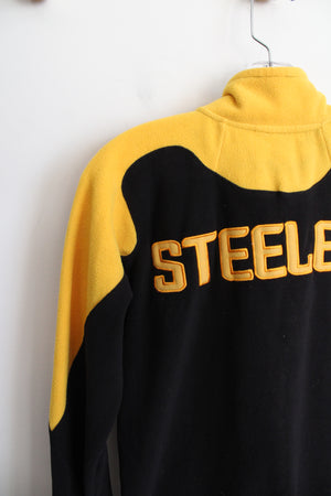 NFL Pittsburgh Steelers Black & Yellow Fleece Quarter Zip Sweatshirt | Youth M (10/12)