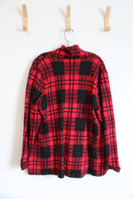 Belldini Red & Black Plaid Cardigan | 1X