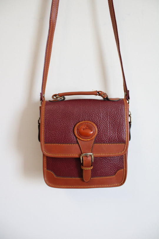 Dooney & Bourke Red Leather Surrey Crossbody Carrier Bag