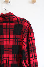 Belldini Red & Black Plaid Cardigan | 1X