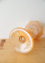 Vintage Jeanette Marigold Iris & Herringbone Carnival Glass Vase