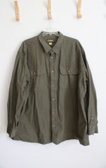 Cabela's Olive Green Button Down Shirt | 4XL Tall