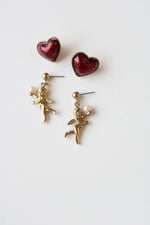 Avon Cupid & Heart Earrings | Set Of 2