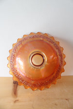 Vintage Fenton Orange Tree Marigold Carnival Glass Punch Bowl & Glasses Set Of 9