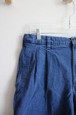 Blue Denim Pleated Shorts | 36