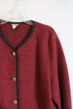 L.L. Bean Vintage Red Pure New Wool Button Down Sweater | M