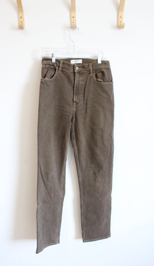 Ambercrombie & fitch Brown Denim Straight Ultra High Rise Jeans | 4