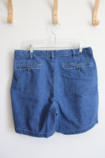 Blue Denim Pleated Shorts | 36