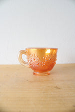 Vintage Fenton Orange Tree Marigold Carnival Glass Punch Bowl & Glasses Set Of 9