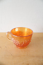 Vintage Fenton Orange Tree Marigold Carnival Glass Punch Bowl & Glasses Set Of 9