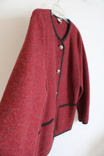 L.L. Bean Vintage Red Pure New Wool Button Down Sweater | M