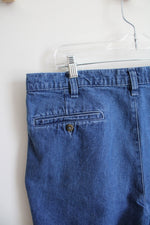 Blue Denim Pleated Shorts | 36